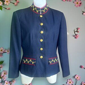 Morgan Miller Vintage 90s Military Inspired Navy Jacket Size 12